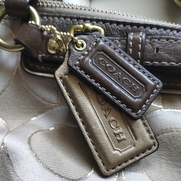 Vintage Coach MADISON OP ART LUREX Jacquard SATCHEL BAG PURSE 18608 - Picture 6 of 14